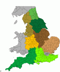 The Regions of England Map
