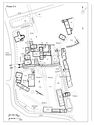 Thumbnail of 16.12 Plan of phase 5.4, mid- to late 13th to mid-14th century. A bailiff's house S56, stables S42, and S41A and B were constructed in the southern court. Core buildings S16, S17, and S19 were linked by the construction of S54. To the west was the more secular area of Structures 23, 27, 28, 29, and 30