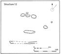 Thumbnail of 20.03 Plan of slot and post remnants of S12 built part way through phase 4.1, mid- to late 11th century. It was seen with S97 but its features were of a different fill