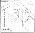 Thumbnail of 22.20 Plan of the watch or bell tower S39, phase 5.3, early to mid-13th century; this structure could have taken at least three stories, accessed by an internal ladder system
