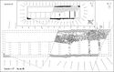 Thumbnail of 23.05 Plan of S42 modification 1 in phase 5.5, mid- to late 14th century. The interior of the stable was remodelled with even heavier flooring on the north side and ten partitions erected on the south side