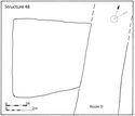 Thumbnail of 23.12 Plan of S48 in phase 5.2, late 12th century; the remaining floor was made of compacted clay with gravel. It abutted Route K