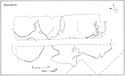 Thumbnail of 28.01 Plan of S91, phase 3.2, later 6th to 7th century; a possible building or buildings comprising seven shallow pits lined with pebble and an irregular pattern of posts; Matthews considered these features to be possible grubenhauser as excavated by him at Puddle Hill, Bedfordshire. They were cut by the footings of the medieval barn S24 in Sector 3