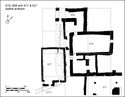 Thumbnail of 34.09 Spatial analysis of the area containing prior's lodgings S19 and annexe, bridge S58, hall S17, and latrine block S27; the whole complex was based on a grid of nine equal squares formulated from the outside of the main block S19 