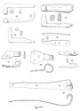 Thumbnail of 40.06 Illustrated artefacts, catalogue 43-50: hinge pivots and hinges
