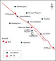 Thumbnail of 58.18 Map (not to scale) showing the market towns and kiln sites that provided ceramics to La Grava. The nearest is Leighton's own market, but others were within easy reach, especially along Watling Street which bordered the manor. None of these sites produced the principal wares at La Grava; the Heath and Reach kiln produced unconnected late material 