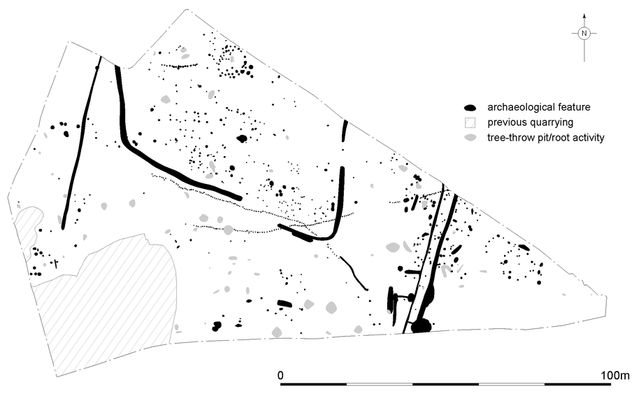 Plan of all archaeological features from the 2003 CA excavations