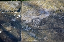 Thumbnail of Carvings on the gritstone parapet of the railway bridge (Station Road, Bakewell, Derbyshire). Tank carving.