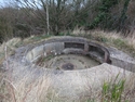 Thumbnail of South Foreland 'pom-pom' emplacement, featuring concrete apron and lockers, located on Lighthouse Road (St Margaret's at Cliffe, Dover, Kent). Image taken facing North.