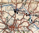 Thumbnail of Site of The Rookery Pillbox (North Walsham Bypass, North Walsham, North Norfolk, Norfolk) according to a military map of First World War. (c) J Hall.