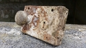 Thumbnail of Gas Chamber, Stobs Camp (Stobs, Hawick). Close-up of door handle and lock.