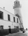 Thumbnail of Scarborough Lighthouse, showing damage. IWM (Q 53462).