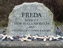 Thumbnail of Freda's Grave (Chase Road, Brocton, Stafford, Staffordshire). Memorial to Harlequin Great Dane mascot of New Zealand Rifle Brigade. Headstone.