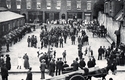 Thumbnail of In early August 1914 horses were brought to the yard of the Wheatsheaf Inn to be inspected. The horses were brought back a couple of days later and handed over to the army who assembled the horses in the Market Square (Cheadle, Staffordshire Moorlands, Staffordshire). Horses in Market Square 1914.