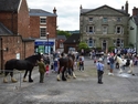 Thumbnail of In early August 1914 horses were brought to the yard of the Wheatsheaf Inn to be inspected. The horses were brought back a couple of days later and handed over to the army who assembled the horses in the Market Square (Cheadle, Staffordshire Moorlands, Staffordshire). Market Square horses 2015