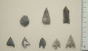 Thumbnail of Site 5 Sheperd's Hill High Moor: leaf shaped arrowheads (Row 1) and barbed and tanged arrowheads (Row 2)