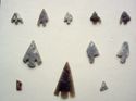 Thumbnail of Close-up of barbed and tanged arrowheads (Fig 20.jpg: Row 1; Row 2 ), fragments (Fig 20.jpg: Row 3 no. 1,3),and Congyar Hill arrowhead (Fig 20.jpg: Row 3 no. 2)