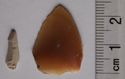 Thumbnail of Askwith Moor, E of Low Round Hill: 1. microlith, 2. leaf-shaped arrowhead