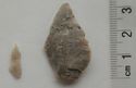 Thumbnail of Broomhead Moor: 1. microlith (obverse), 2. leaf-shaped arrowhead (obverse)