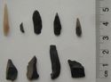 Thumbnail of Broomhead Moor: 1. microlith (obverse), 2, 6-9. pieces (chert) (obverse), 3-5. microliths (chert) (obverse)