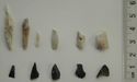 Thumbnail of Broomhead Moor: 1-3. microliths, 4-5. pieces, 6-9. microliths (chert), 10-11. pieces (chert)