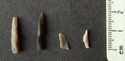 Thumbnail of Conistone Moor: microliths - 1-2. straight-backed bladelets (Narrow Blade), 3-4. scalene triangles