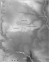 Thumbnail of Figure 01 from the full written report. Location map showing local topography and known barrows (site data from Barnatt 1996a)