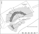 Thumbnail of Figure 11 from the full written report. General plan of Barrow I (letters refer to location of section shown in Fig. l2).