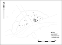 Thumbnail of Figure 17 from the full written report. Barrow I stone mound finds distribution.
