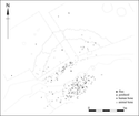 Thumbnail of Figure 19 from the full written report. Barrow I mound finds distribution.