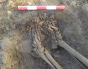Thumbnail of Figure 4.38: Cataractonium: the remains of hobnailed footwear worn by the occupant of Grave 20960 at Brompton West.