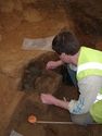 Thumbnail of Dan eddisford and the east mediterranean copper alloy basin <3> on its soil plinth.
