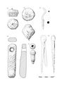 Thumbnail of Figure 11.66: small finds Cat. nos 1503–1508.