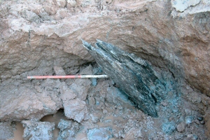 Detail of post-pit found during excavations