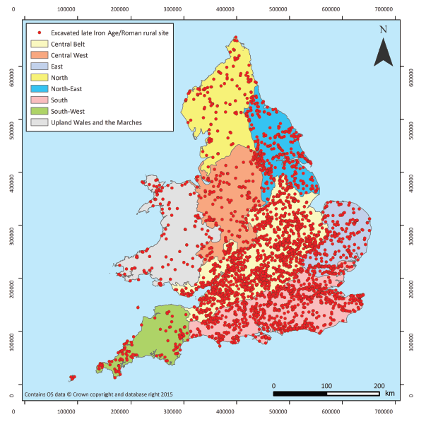 Map showing regional data sources