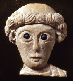 Bone head of a young saint
