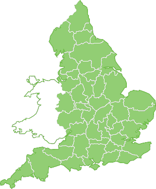England with counties marked