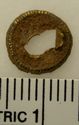 Thumbnail of Catalogue no. 652 K1378. Gold boss-washer,filigree collar, top. Not scaled, before conservation. 
