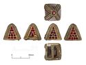 Thumbnail of Catalogue 574: Gold pyramid-fitting with filigree and garnet cloisonné 