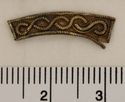Thumbnail of Catalogue no 559. Strip-mount,  gold and garnet cloisonné,filigree serpent mounts. K109 front 