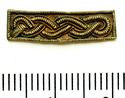 Thumbnail of Catalogue no 559. Strip-mount,  gold and garnet cloisonné,filigree serpent mounts. K1456 front 
