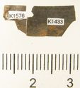 Thumbnail of Catalogue 607/613.  Reeded strip in silver-gilt, 8mm wide. K1576 and K1433. Back. Not scaled. 