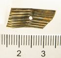 Thumbnail of Catalogue 613.  Reeded strip in silver-gilt, 8mm wide. K208 and K74 joined. Top. Not scaled. 
