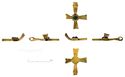 Thumbnail of Catalogue 588. Gold cross pendant, central garnet and filigree 