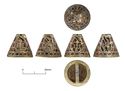 Thumbnail of Catalogue 578: Gold pyramid-fitting with garnet and glass cloisonné 