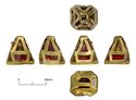 Thumbnail of Catalogue 577: Gold pyramid-fitting with garnet and glass cloisonné 