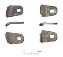 Thumbnail of Catalogue 592. Attachment tabs K594, K1223 from cast gilded silver cheek-piece 