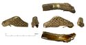 Thumbnail of Catalogue no. 25. Pommel in gold of cocked-hat form with filigree interlace 