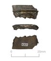 Thumbnail of Catalogue 687 (K805). Silver-gilt fragment, cast interlace and scroll. Not scaled. 