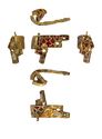 Thumbnail of Working image for catalogue no. 507. Gold mount from tip of hilt-guard, garnet cloisonné 